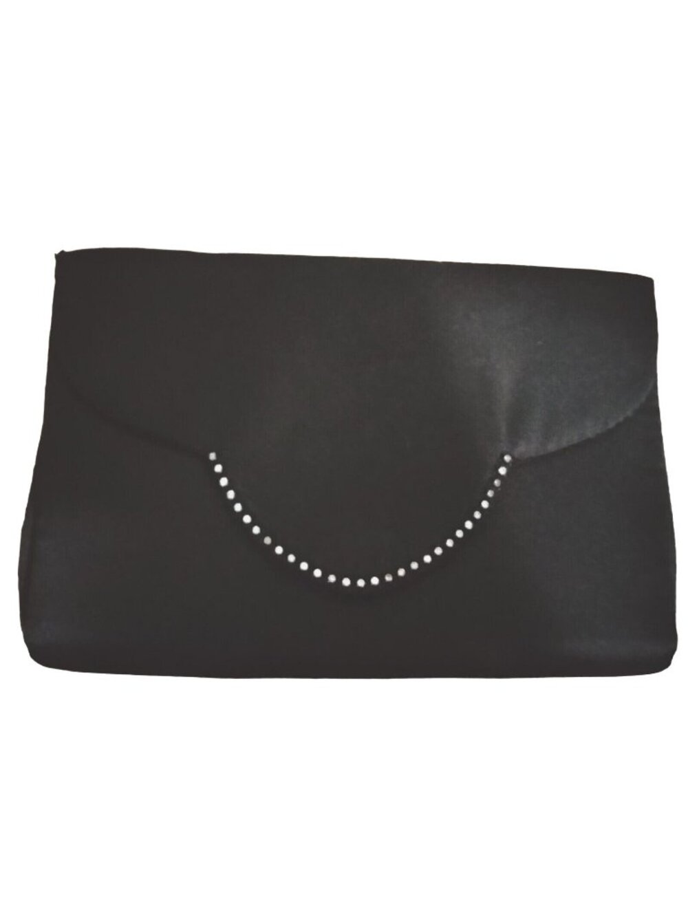 La Regale Vintage Black Rhinestone Clutch Evening Bag Purse